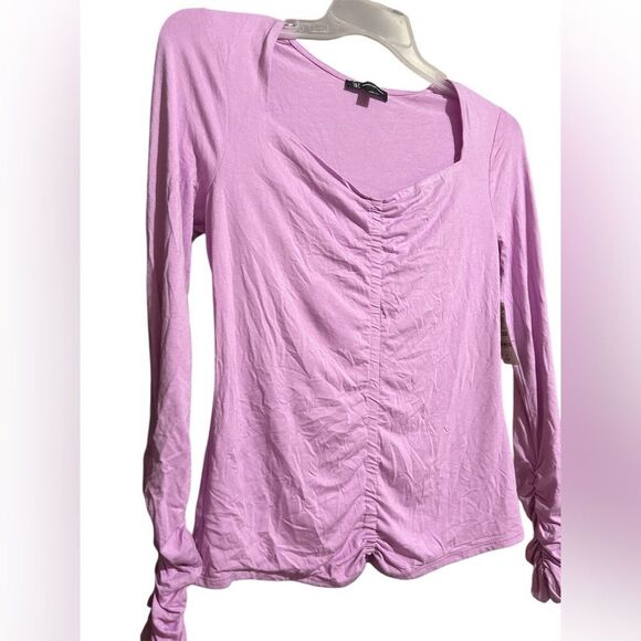 INC International Concepts Women's Lavender Ruched Blouse - Picture 9 of 13